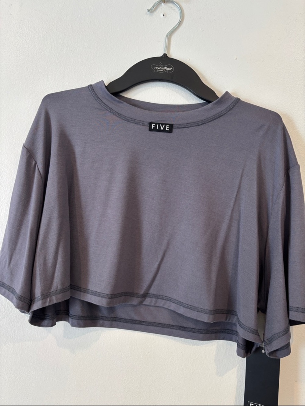 FIVE Dancewear Zeppelin Cropped Boxy Tee in Stormy Gray